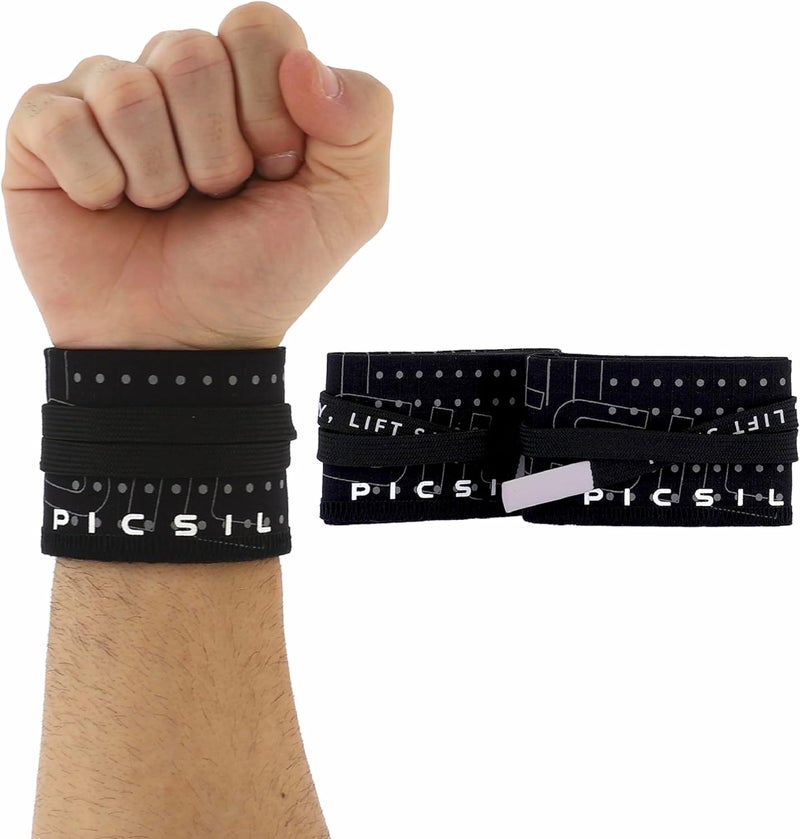 PICSIL Adjustable Wrist Support, Premium Fabric Weightlifting and Yoga Sweat Bands for Gym, for Women and Men, 1 Pair - Image 1
